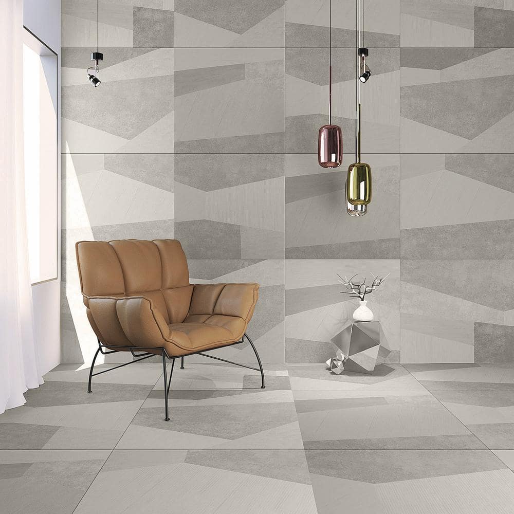 Large Gray Matte Porcelain Floor and Wall Tile