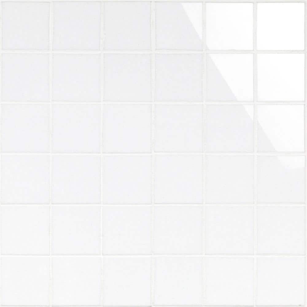 Ivy Hill Tile Lucid Nanoglass White 4 in. x 0.45 in. Polished Porcelain Mosaic Tile Sample -  EXT3RD102612