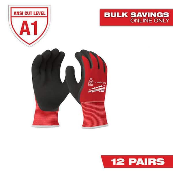 X-Large Red Latex Level 1 Cut Resistant Insulated Winter Dipped Work Gloves (12-Pack)
