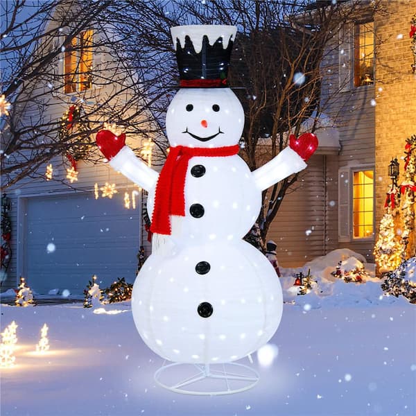 Costway 6 ft. Lighted Artificial Christmas Snowman Pre-Lit Pop-up