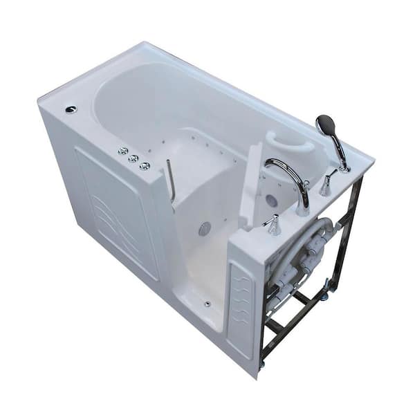 Universal Tubs Nova Heated 5 ft. Walk-In Air Jetted Tub in White with Chrome Trim