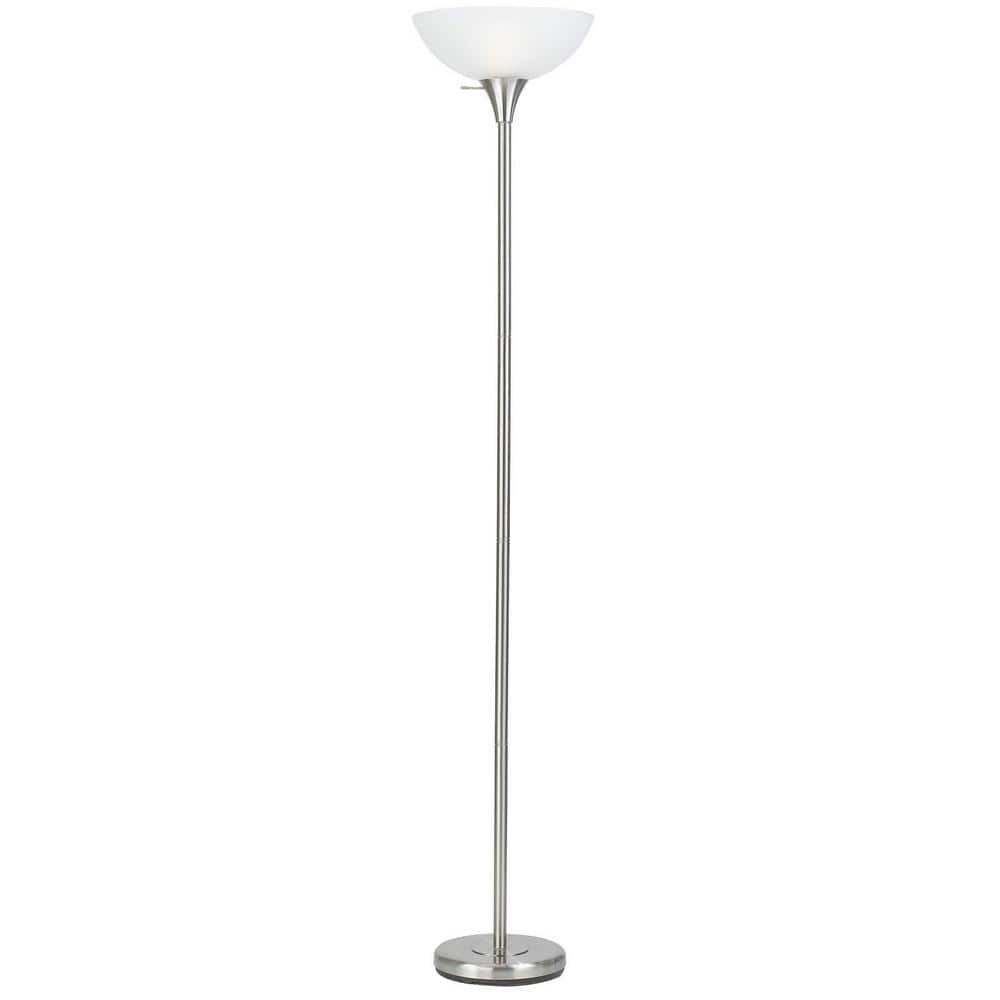 70 in. Nickel 1 Dimmable (Full Range) Standard Floor Lamp for Living Room with Glass Dome Shade price history on PriceWatchPro