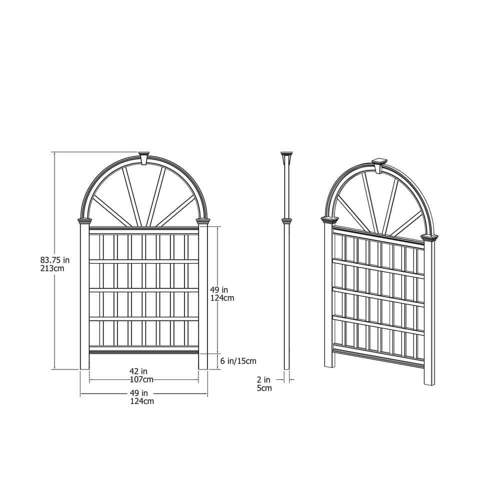 Vienna 49" x 84" White Vinyl Garden Trellis