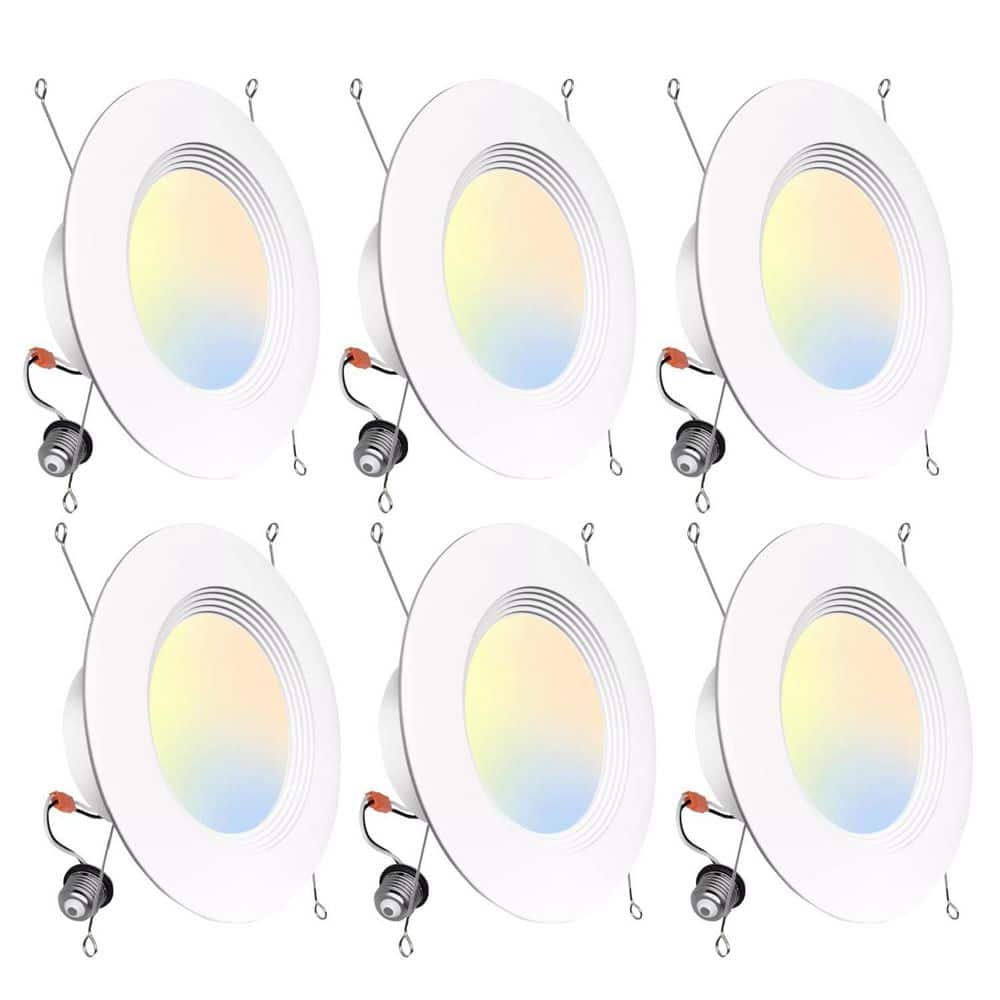 6 in. Adjustable CCT Integrated LED E26 Retrofit Recessed Light Trim Dimmable 150W Equivalent Downlight (6-PACK) price history on PriceWatchPro