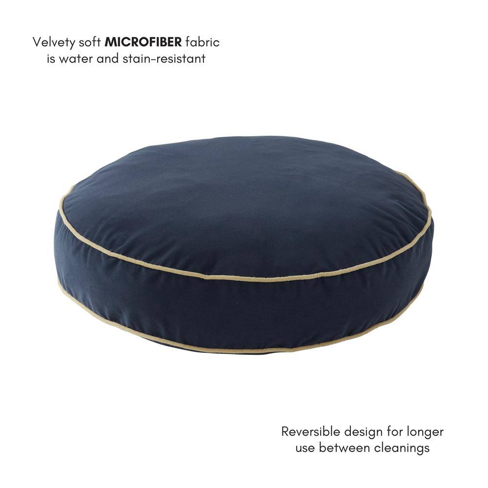 Medium Denim Reversible Microfiber Dog Bed