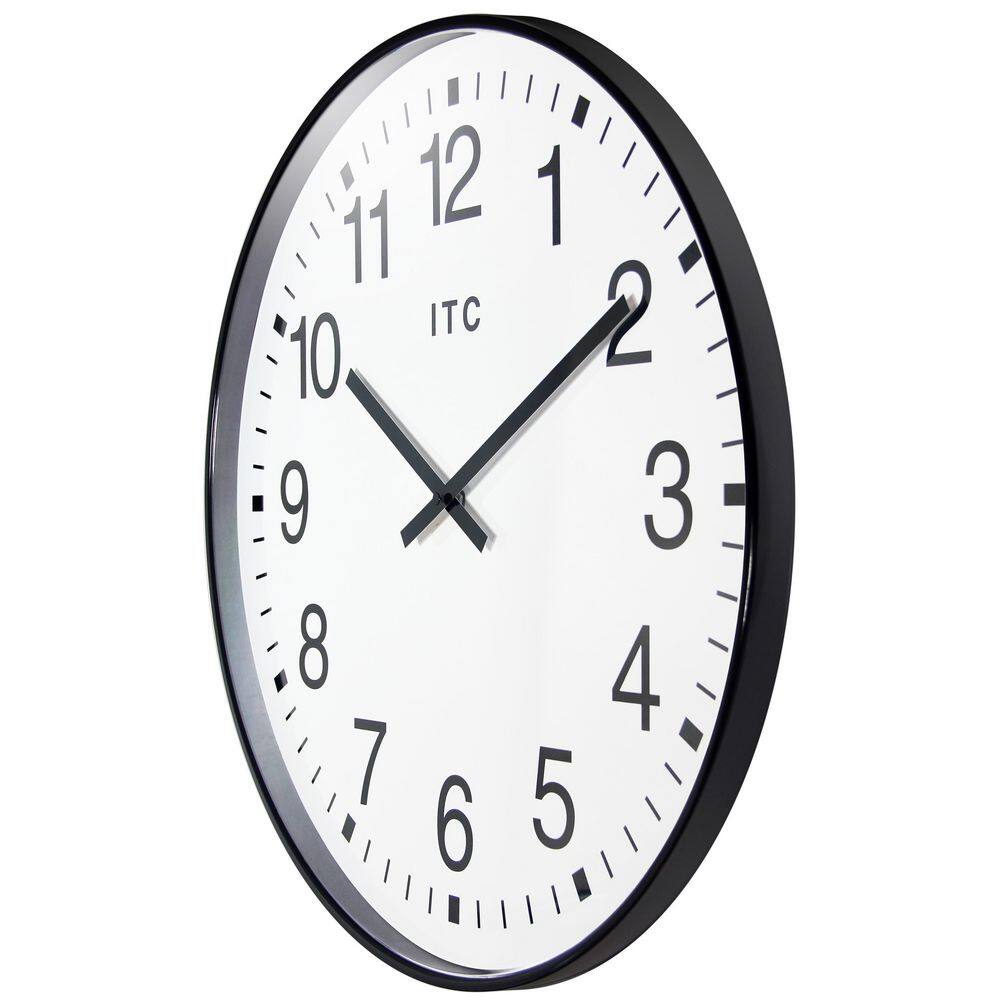Oversized Black and White Resin Wall Clock with Arabic Numbers