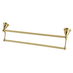 Heritage 24 in. Wall Mounted Dual Towel Bar in Brushed Brass