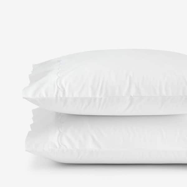 Company Cotton Scallop White Cotton Percale King Pillowcase (Set of 2)