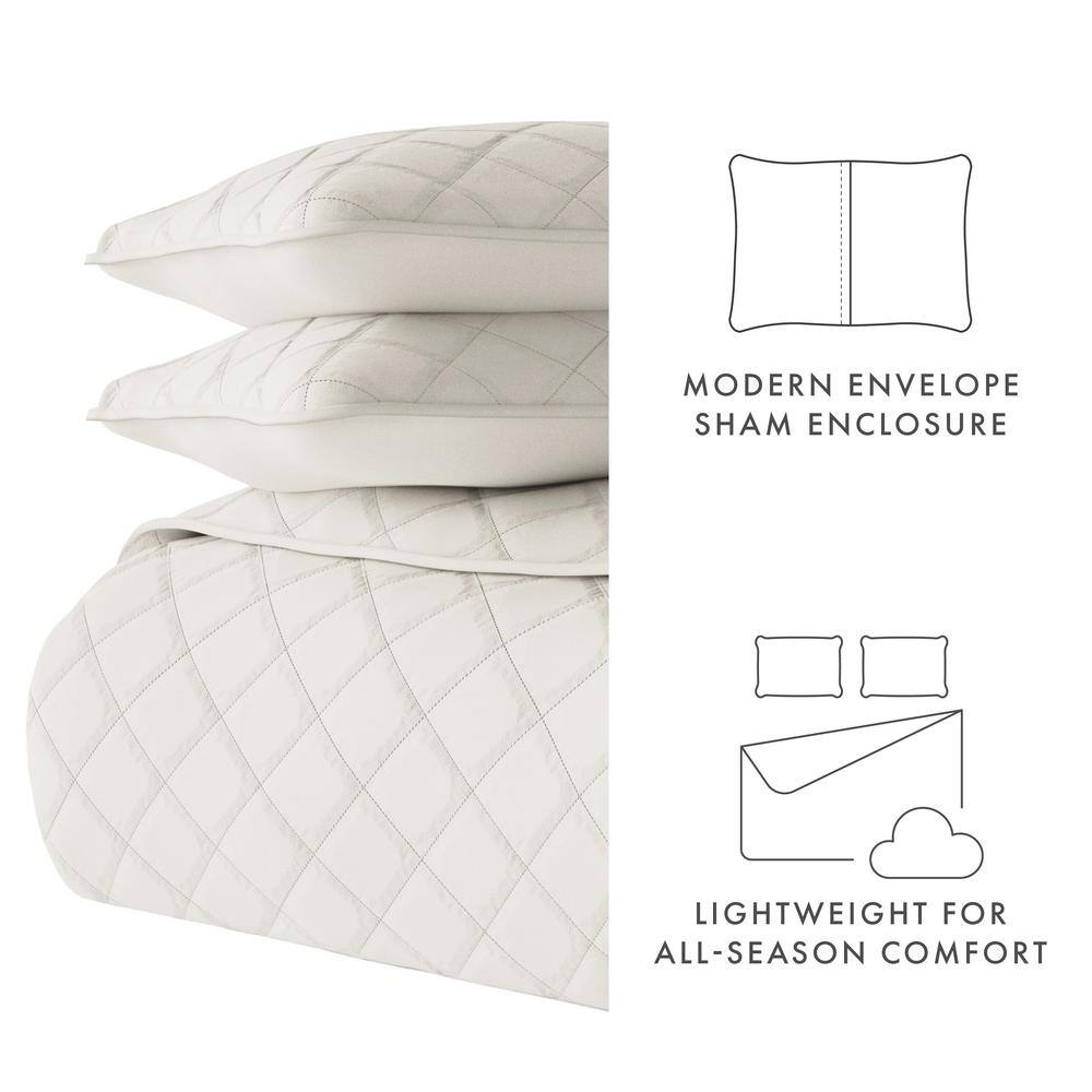 Natural Twin Microfiber Reversible Quilt Set with Shams
