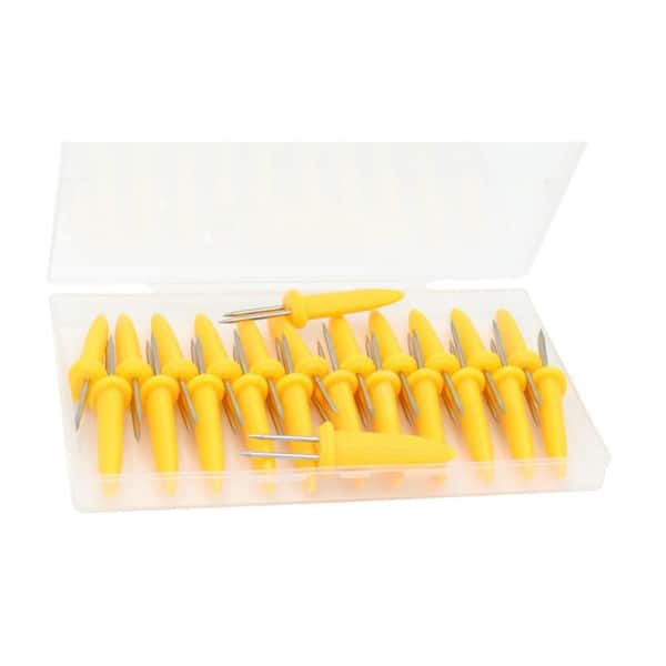 Stainless Steel Corn Holders for Corn on the Grill, Cob Skewers, Home and BBQ Cooking (24-Pack)
