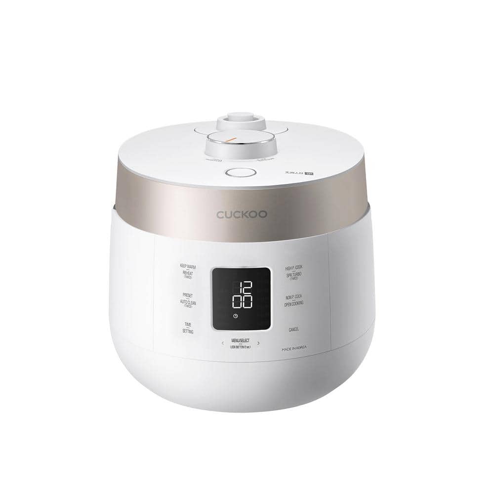 6-Cup (Uncooked) Twin Pressure Rice Cooker and Warmer with Nonstick Pot, 16 Menu Options, Auto Clean, White