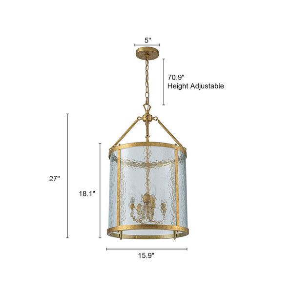 EDISLIVE Ellison Industrial 4-Light Brass Lantern Geometric