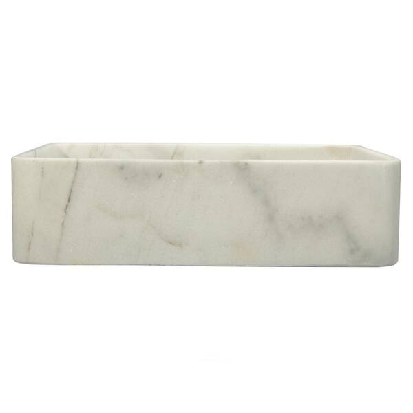 Eden Bath Thin Lip Guanxi Marble Rectangular Vessel Sink