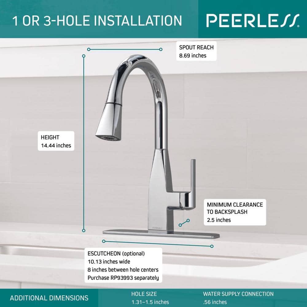 Xander Polished Chrome Single Handle Pull-Down Kitchen Faucet