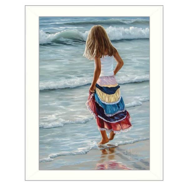 HomeRoots Charlie The Striped Skirt 1-Piece Framed Wall Art 14 in. x 18 in.