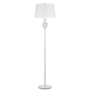 Torc 67.5 in. White Floor Lamp with Off-White Shade