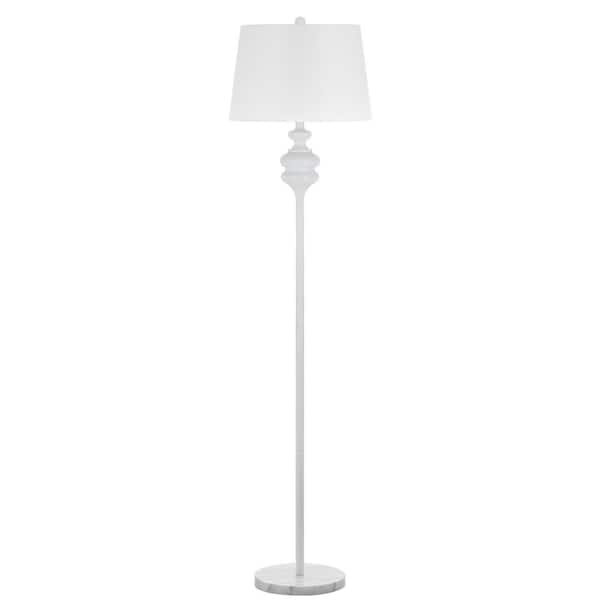 SAFAVIEH Torc 67.5 in. White Floor Lamp with Off-White Shade