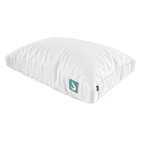 Contour White Queen Size Bed Support Sleeping Pillow with Microfiber Cover