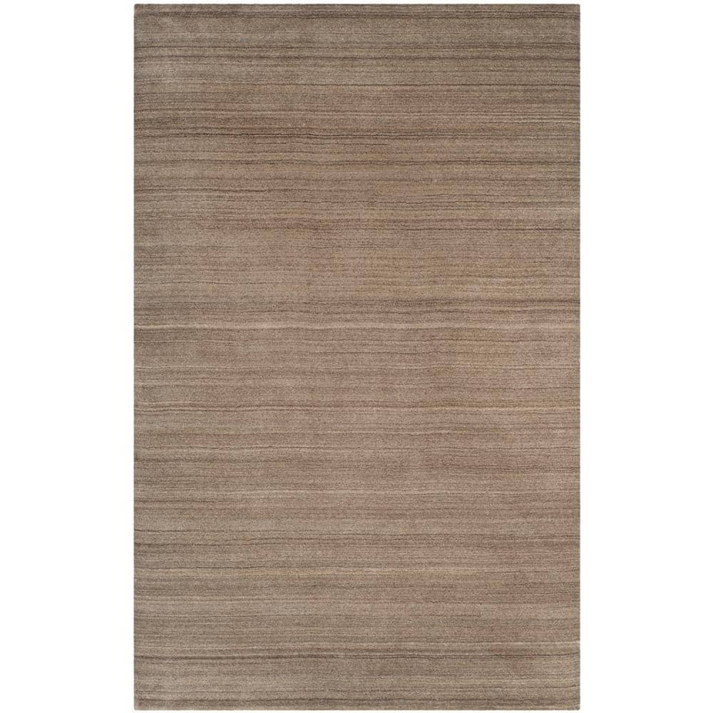 Taupe Hand-Knotted Wool 6' x 9' Area Rug