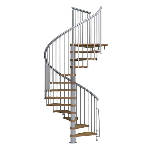Arke Nice1 63 in. Grey Spiral Staircase Kit