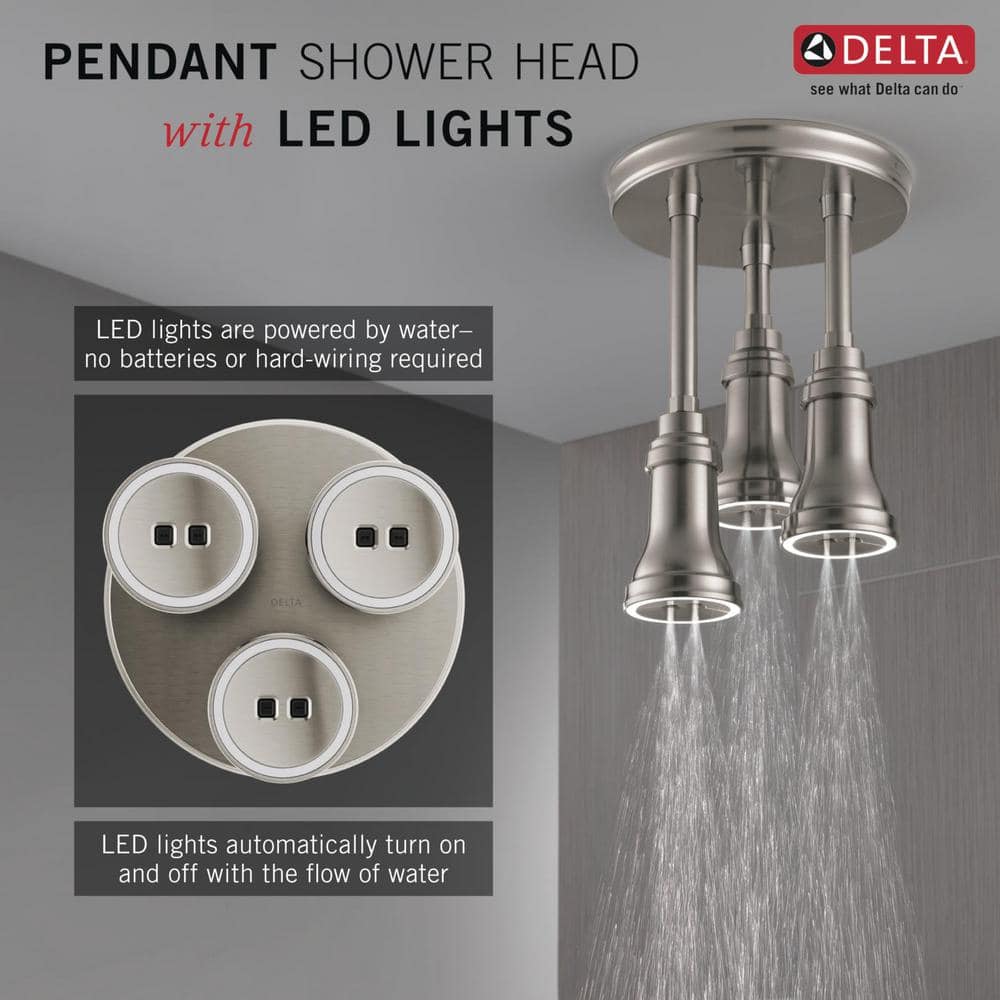 Stainless Steel Multi-Head LED Ceiling Mounted Rain Shower