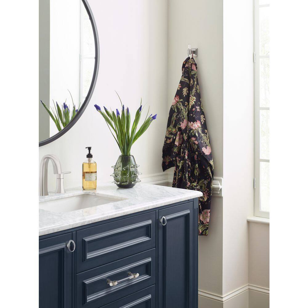 Clear and Brushed Nickel Single Prong Robe Hook