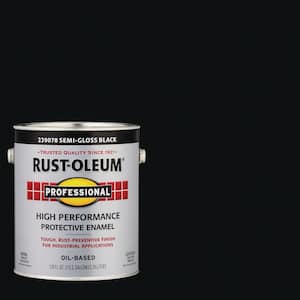 1 gal. High Performance Protective Enamel Semi-Gloss Black Oil-Based Interior/Exterior Industrial Paint (2-Pack)