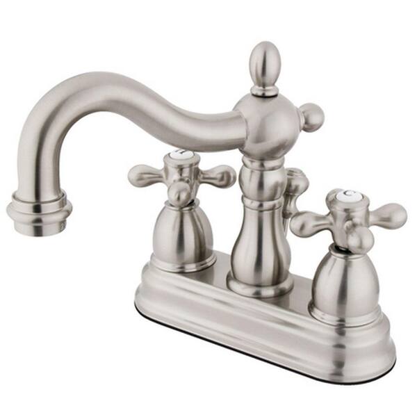 Kingston Brass Victorian 4 in. Centerset 2-Handle Bathroom Faucet in Brushed Nickel