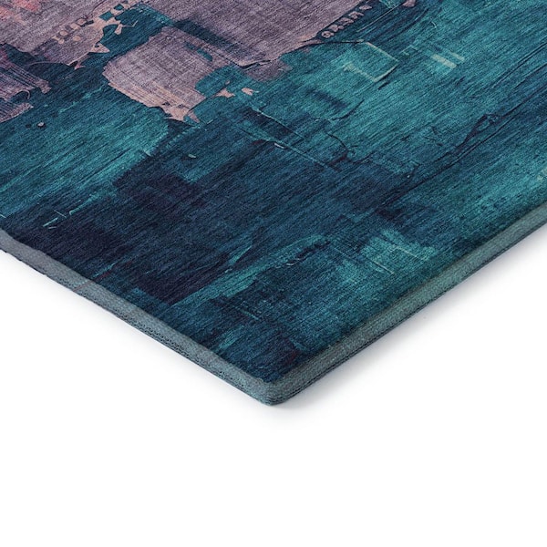 Mayfield Premium Machine Washable Abstract AMF1473 Merlot 3 ft. x 5 ft. Area Rug