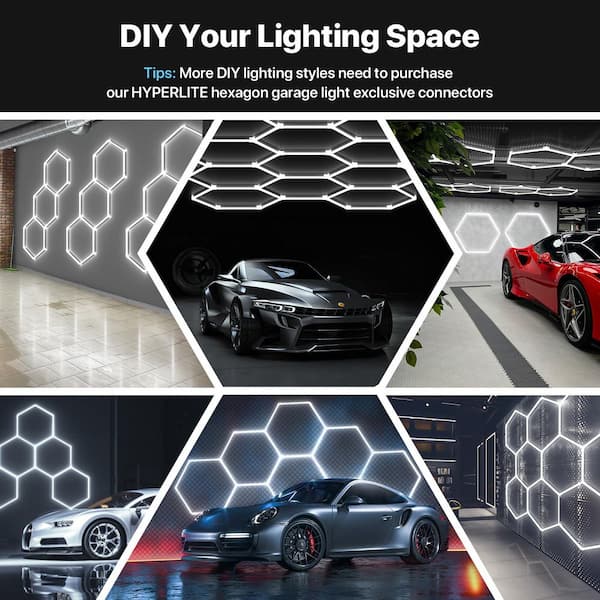 BIBIVIS White Gen 2 Hexagon Garage Light 581-Watt 58100LM 22 Grid
