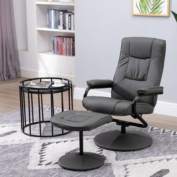 grey faux leather recliner