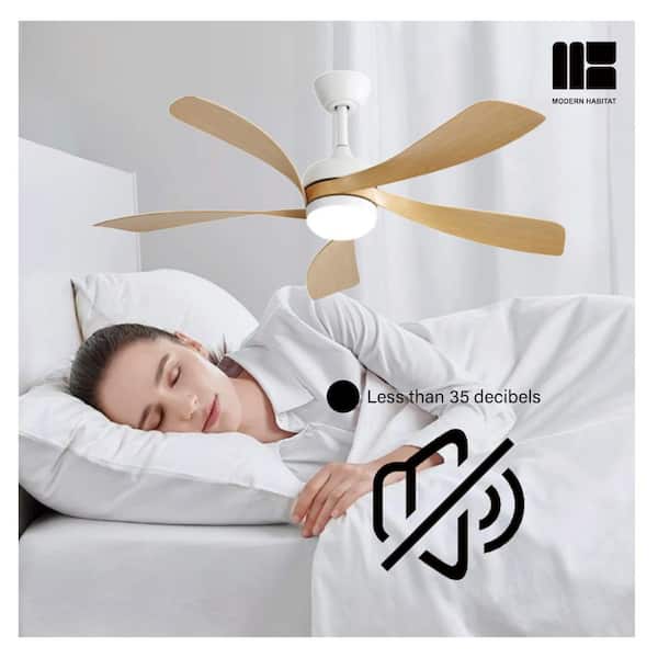 WhisperBloom 52 in. Indoor Oak Ceiling Fan with LED Light Bulbs with Remote Control