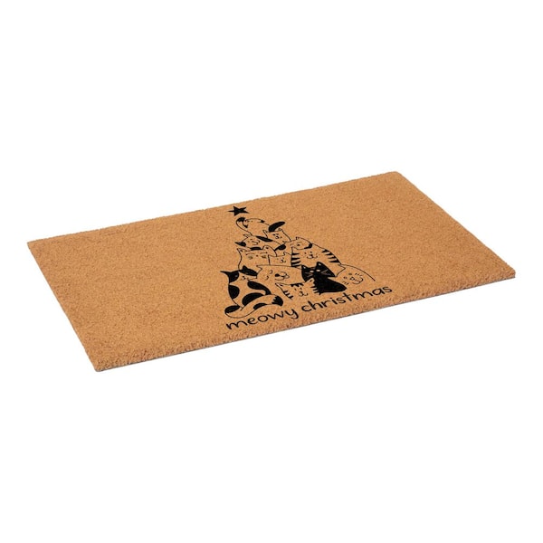 Christmas Cat Tree 24 in. X 36 inIndoor Outdoor Door Mat