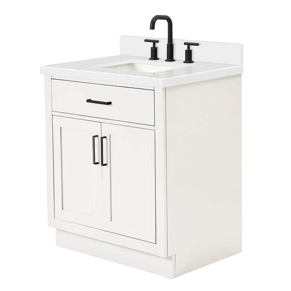Hepburn 31" White Hardwood Freestanding Single Vanity Set