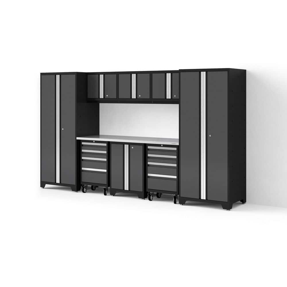 Bold Series XL 132 in. W x 76.75 in. H x 24 in. D 24-Gauge Steel Garage Cabinet Set in Charcoal Gray (9-Piece) price history on PriceWatchPro