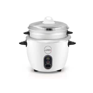 RC001W 6 Cups White Rice Cooker and Steamer with Simple One-touch Operation