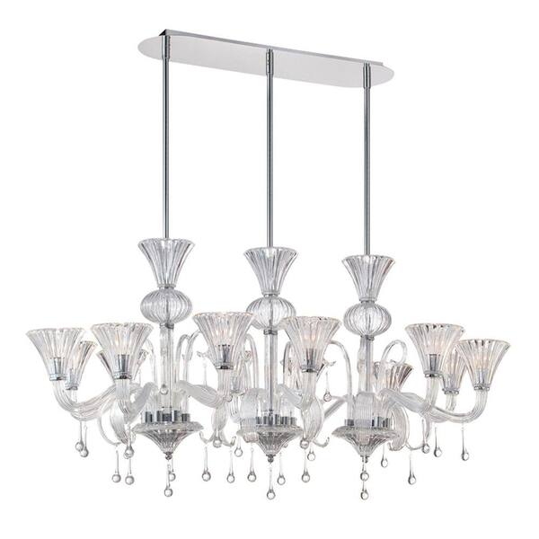 Eurofase Gloria Collection 12-Light Chrome Chandelier
