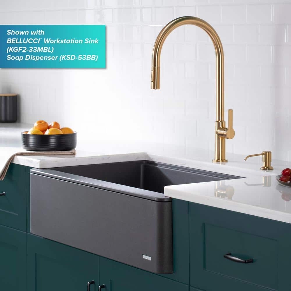 Brushed Brass High-Arc Single Handle Pull-Down Kitchen Faucet