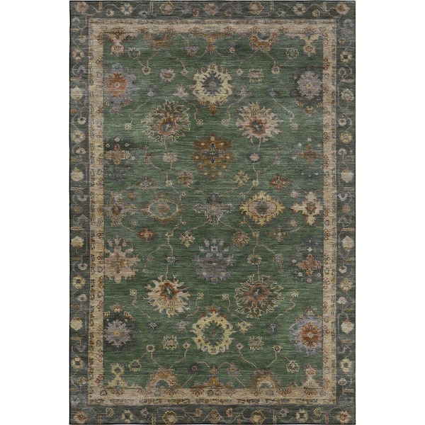Mayfield Premium Machine Washable Abstract AMF2045 Fern 9 ft. x 12 ft. Area Rug