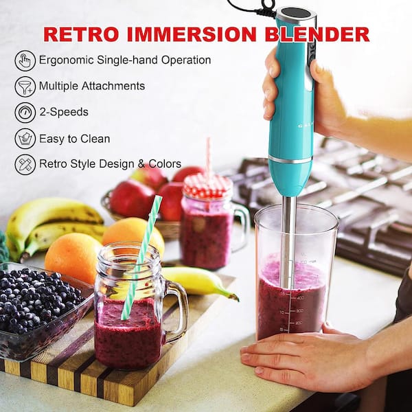 Blue The Depot Retro 2-Speed Hand Bebop Multi-Function in Home Blender - Galanz Immersion 985120364M