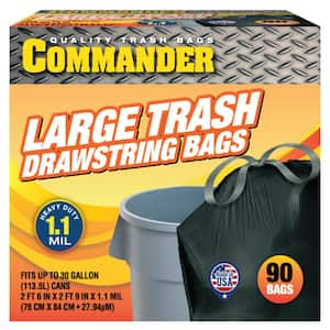 HDX 18 Gal. Heavy-Duty Drawstring Kitchen and Compactor Trash Bags  (30-Count) HD18XDS030W - The Home Depot