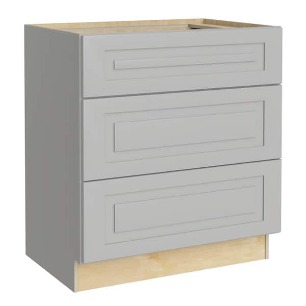 Home Decorators Collection Grayson 30 in. W x 24 in. D x 34.5 in. H Assembled Plywood Cooktop Base Kitchen Cabinet in Pearl Gray with Soft Close