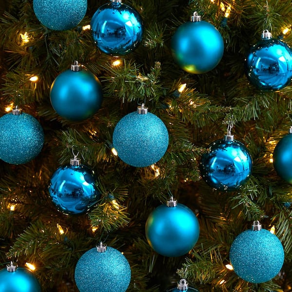 Nearly Natural 3 in. Shatterproof Holiday Christmas Ornament Set with Re-Useable Storage Container (20-Pack)