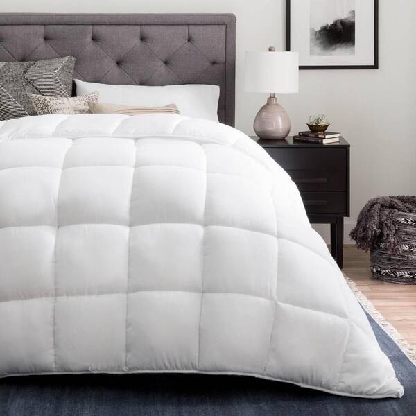 Brookside Down Alternative Reversible Quilted Oversized King Comforter In White Bs70okmico The Home Depot Brookside Down Alternative Reversible, Xl King Bedding