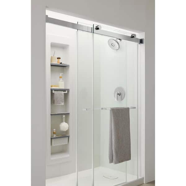 Aspirations 60 in. W x 84 in. H x 36 in. D Four Piece Glue Up Alcove Shower Wall Surround in White Subway Tile