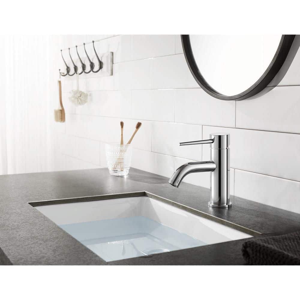 Polished Chrome Single-Handle Deck Mount Bathroom Faucet