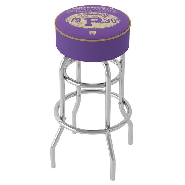 Portsmouth Spartans Logo 31 in. Purple Backless Metal Bar Stool with