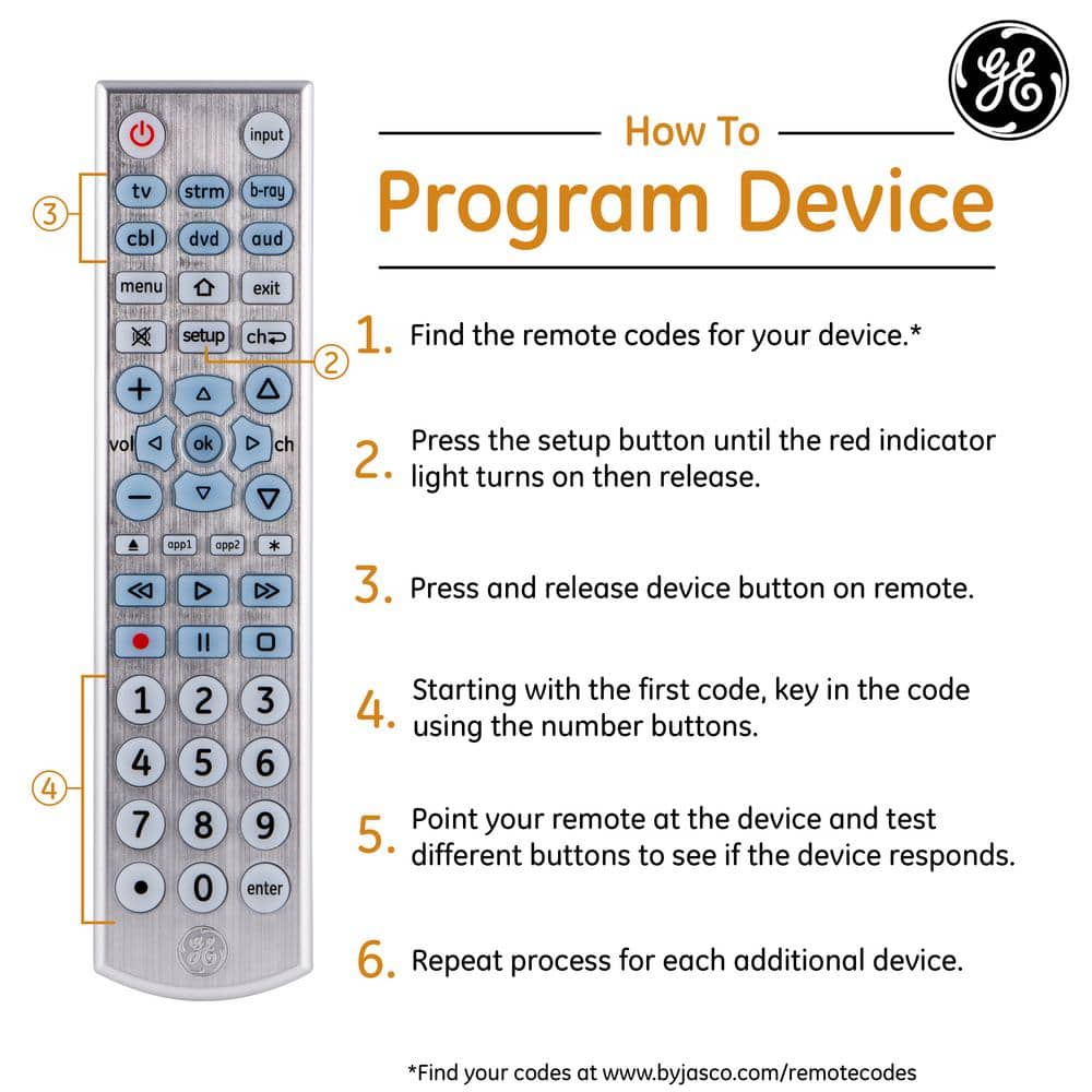 Silver 6-Device Backlit Universal TV Remote Control