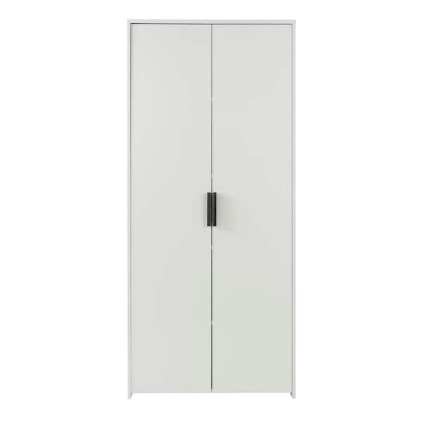 StyleWell Braxten White Storage Cabinet with Double Panel Doors (71 in. H x 31.5 in. W)