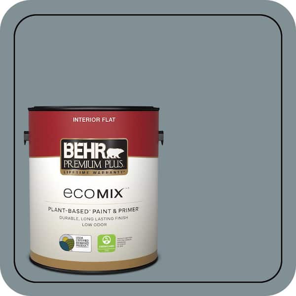 1 gal. #740F-4 Dark Storm Cloud Flat EcoMix Plant-Based Interior Paint & Primer